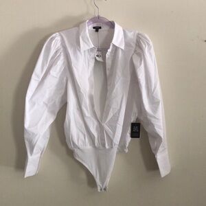 Express White Long Sleeve Bodysuit